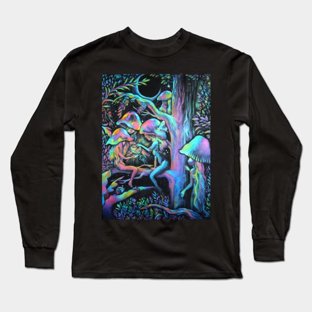 The Mushroom Sisters Long Sleeve T-Shirt by mooneyesart